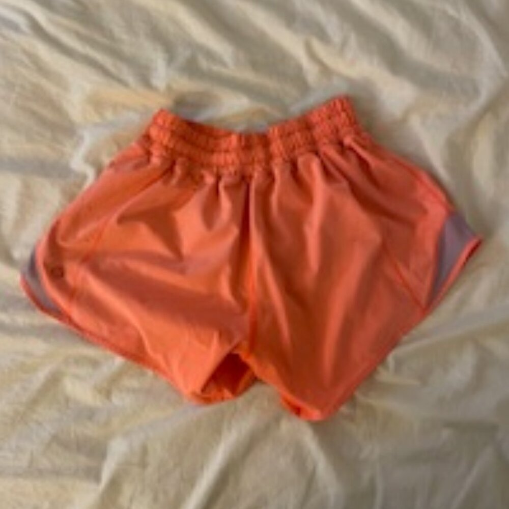 Neon Orange Lululemon Shorts Size 2 3.5 inch